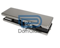 Фитинг на фрамугу «ДГФ-130P PSS» с осью и монтажной пластиной, стекло 10-12 мм, нержавеющая сталь полированная