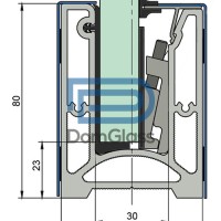 Профиль для стеклянных ограждений 80 мм в комплекте анод