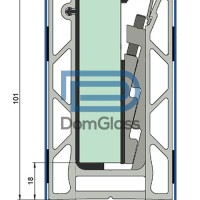 Профиль для стеклянных ограждений 102 мм в комплекте анод.