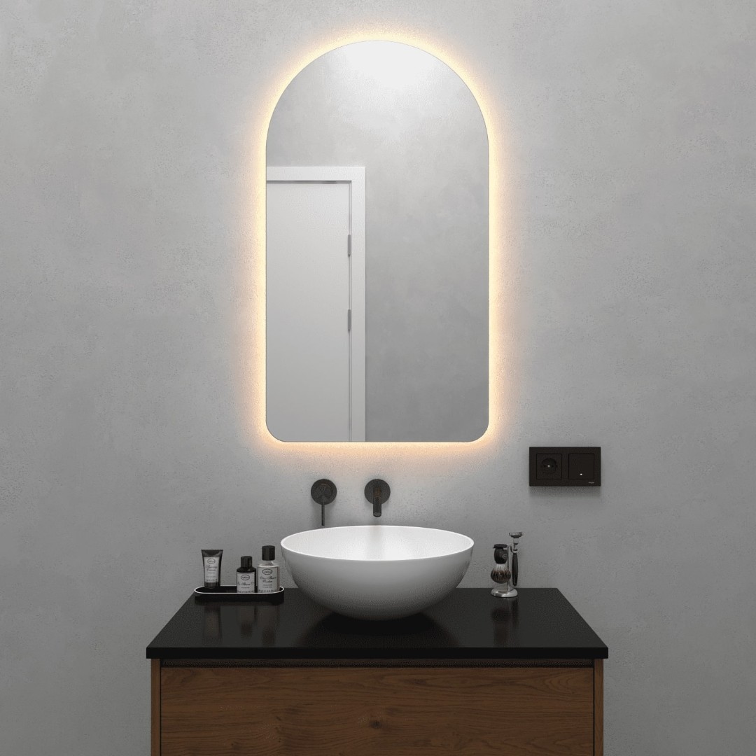 Зеркало арка безрамное с подсветкой ARKELO NF LED S, 90 x 50 см