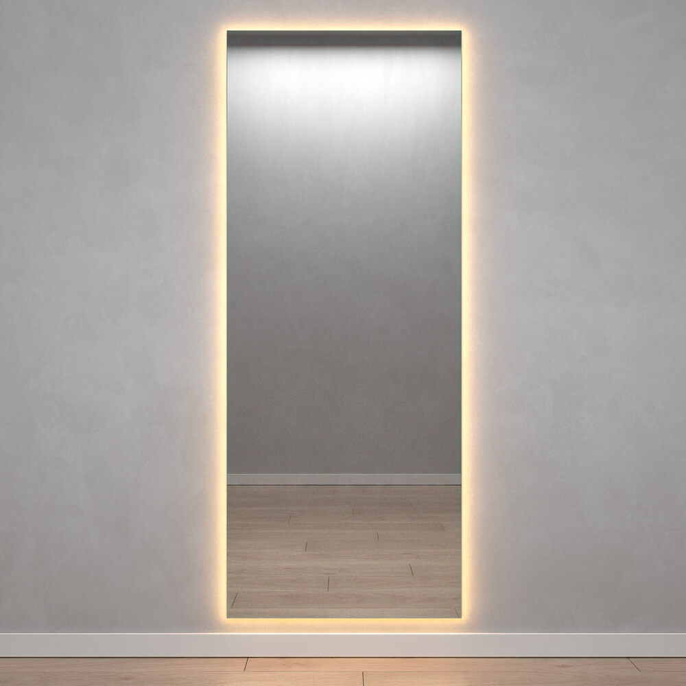 Зеркало безрамное с подсветкой HALFEO SLIM NF LED XL, 199 x 79 см