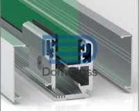 Профиль ДГФ.40RG «база 40Т» зажимной, 32.0×40.0 мм, база+клипсы «9 шт. на 3 м», стекло 10-12 мм, кратно 3 м