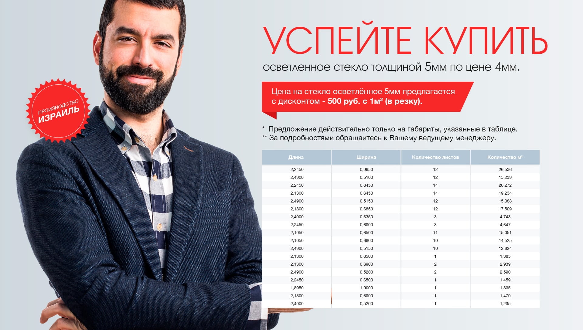Акция на осветленное стекло Акция на осветленное стекло